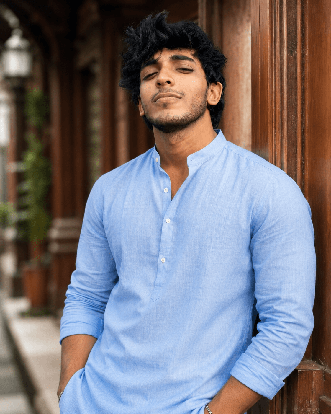 PhotoReady prompt preview for Sky Blue coour kurta portrait for marriage biodata on photoready.kaamkardo.com