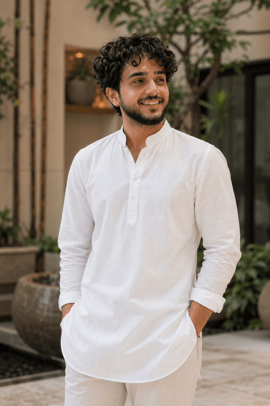 PhotoReady prompt preview for White Kurta Portrait for wedding boidata on photoready.kaamkardo.com