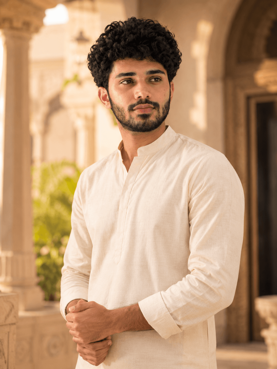 PhotoReady prompt preview for Cream Colour kurta portrait on photoready.kaamkardo.com