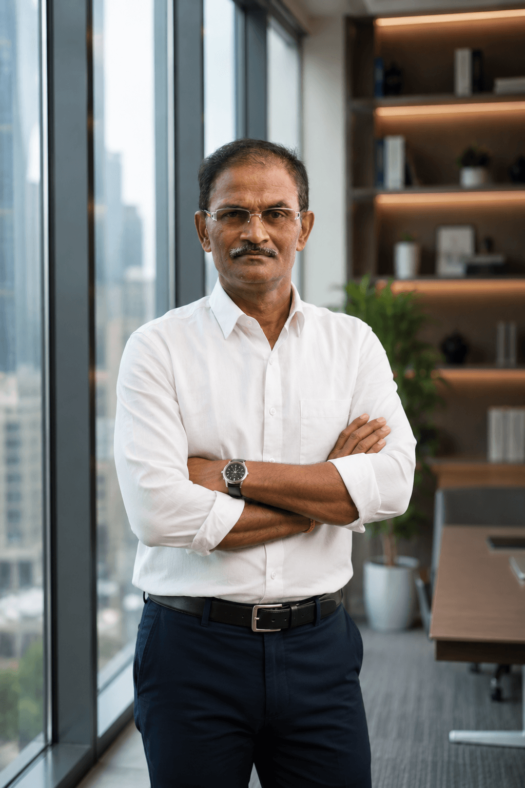 Professional LinkedIn headshot of a business professional in the white business suite style, generated with PhotoReady AI.