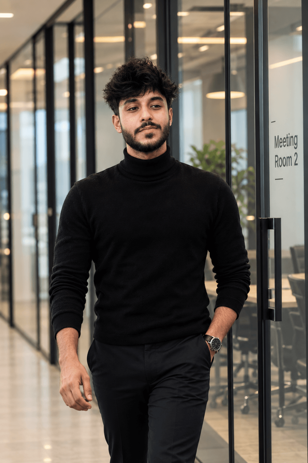 Professional LinkedIn headshot of a business professional in the Black Suite headshot style, generated with PhotoReady AI.