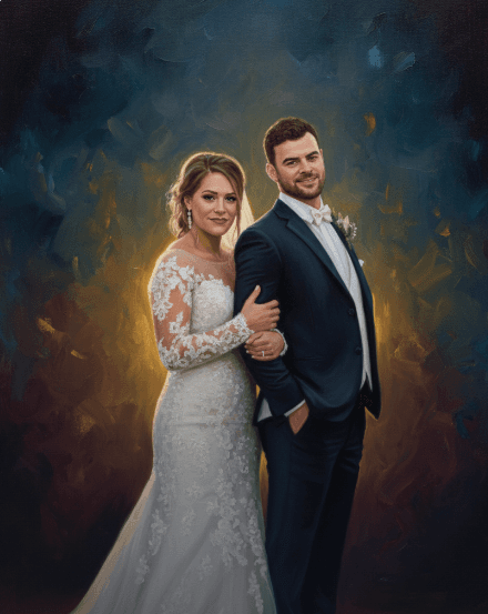 PhotoReady AI style preview for realistic painting with abstract background on photoready.kaamkardo.com