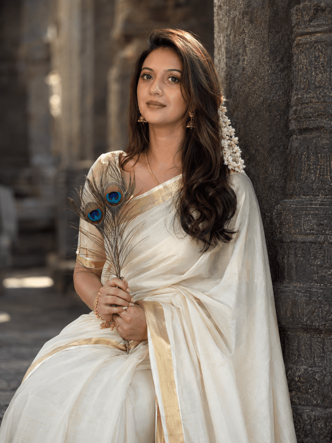 Background detail for Royal Blue Temple Elegance Portrait