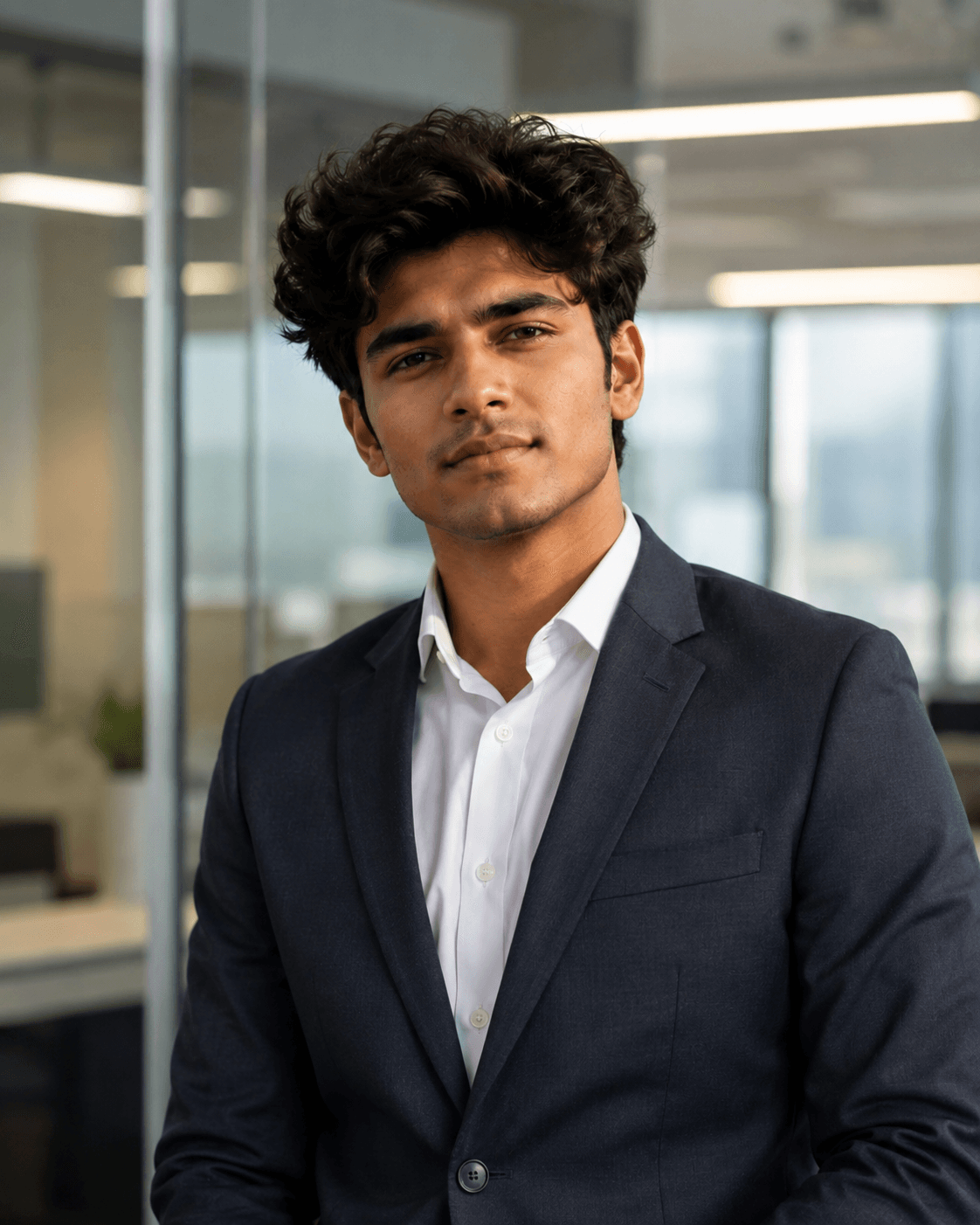 Professional AI LinkedIn headshot example for Professional Indian LinkedIn Headshot, a PhotoReady profile photo style.