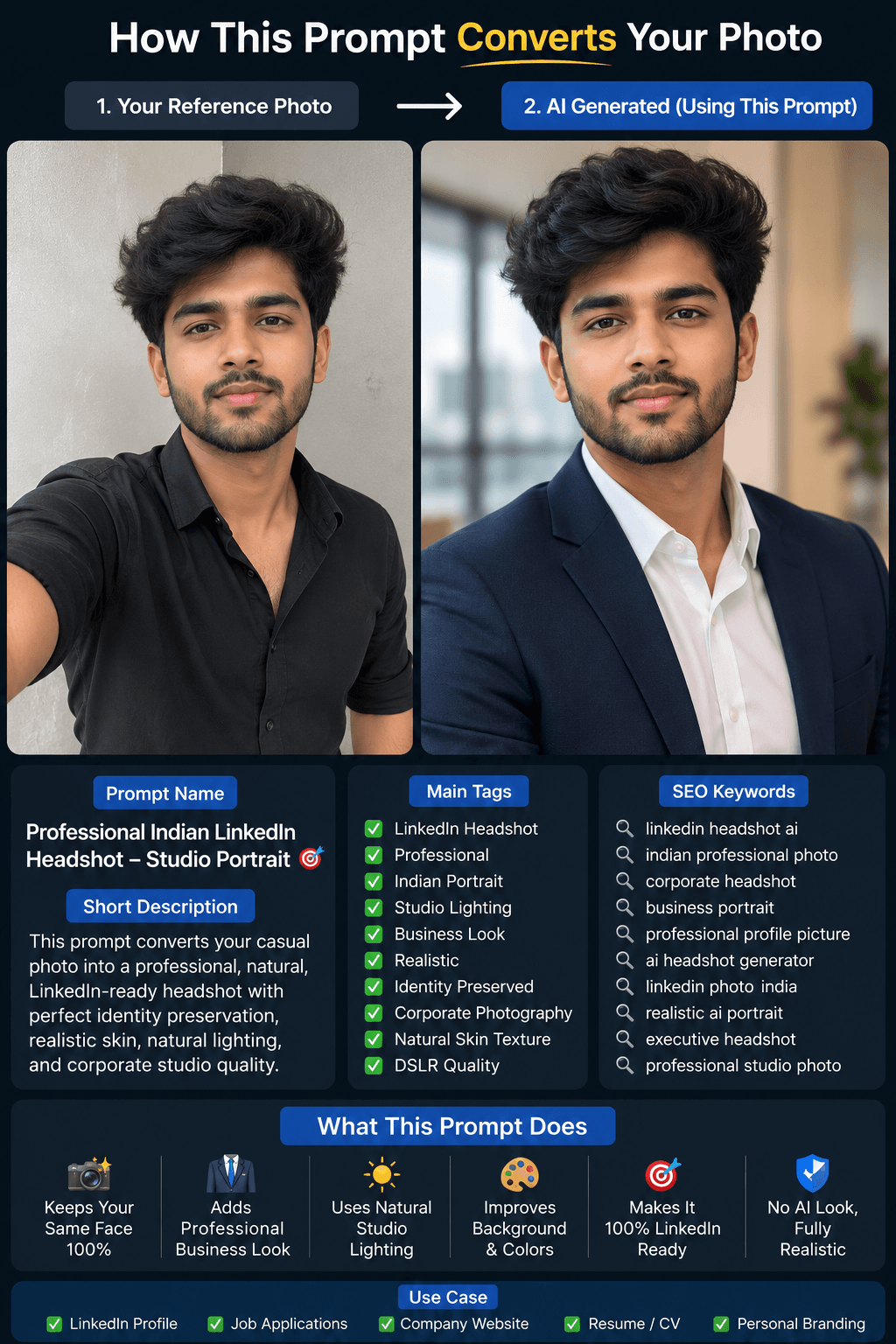 LinkedIn preview crop for Professional Indian Corporate LinkedIn Headshot | Ultra-Realistic Studio Portrait