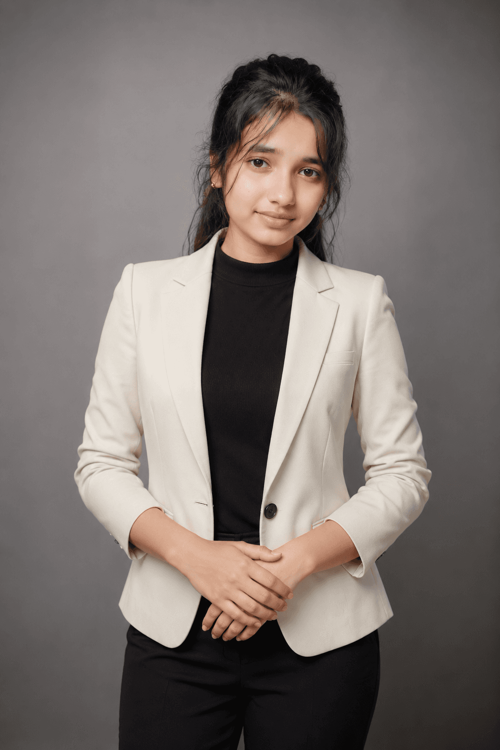 Professional AI LinkedIn headshot example for Premium Modern LinkedIn Studio Portrait, a PhotoReady profile photo style.