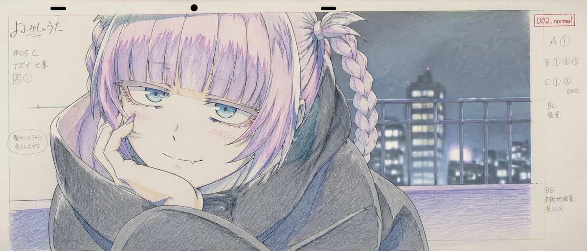 Call of the Night Anime Genga Layout Sheet AI photo prompt example on PhotoReady