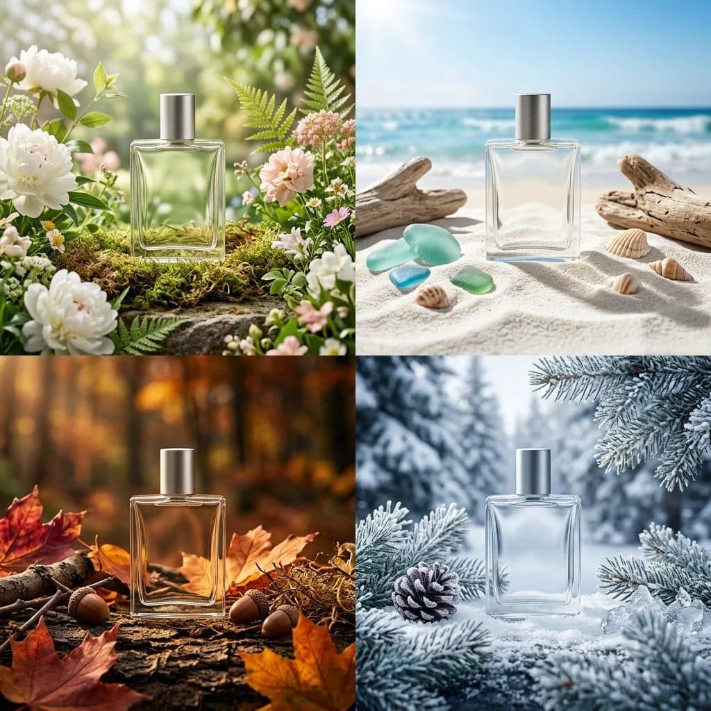 Seasonal Packaging Campaign Grid Design AI photo prompt example on PhotoReady