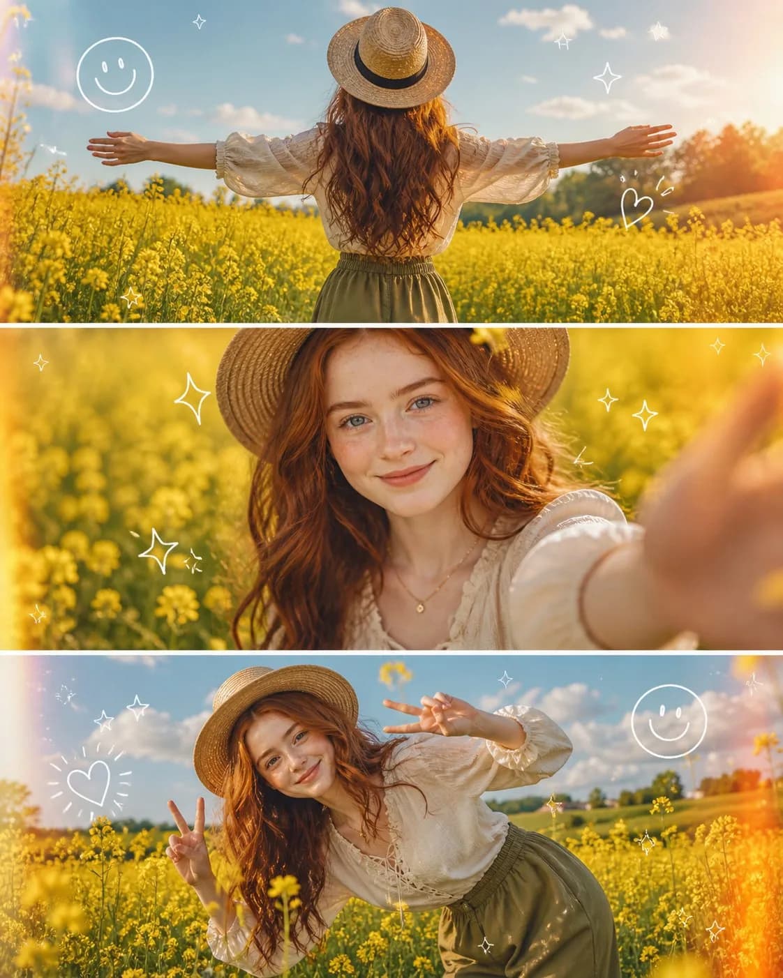 Spring Day Flower Field Photo Collage AI photo prompt example on PhotoReady