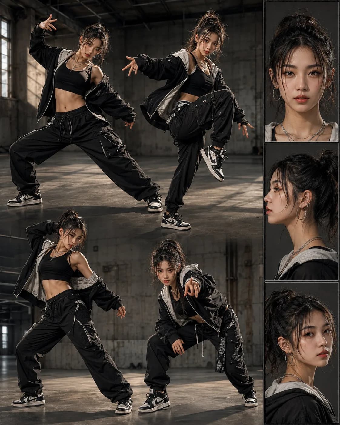 Street Dance Character Design Model Sheet AI photo prompt example on PhotoReady
