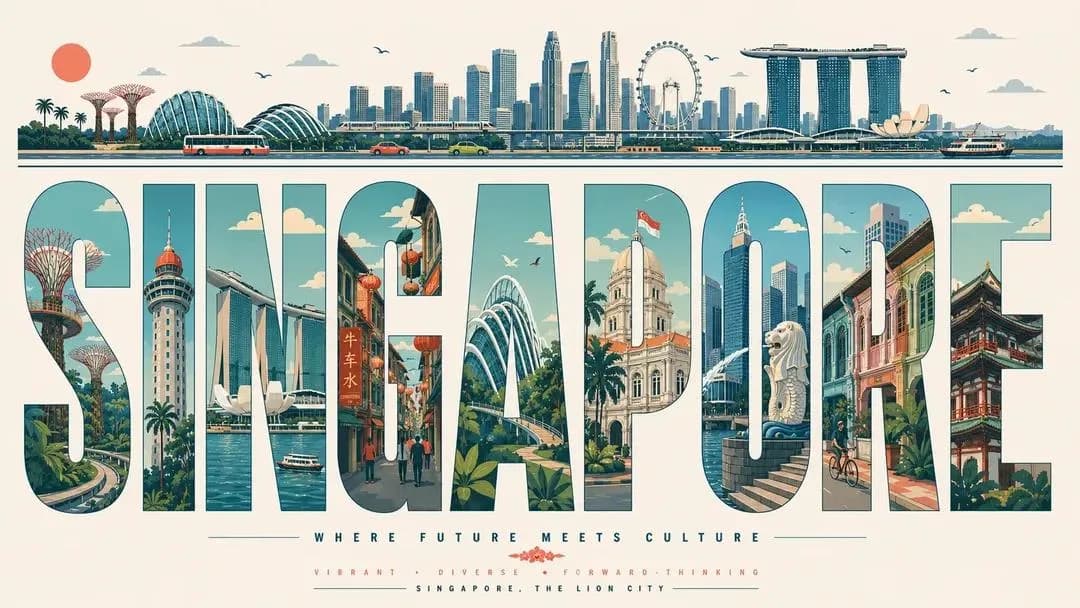 Urban Typography Travel Poster AI photo prompt example on PhotoReady