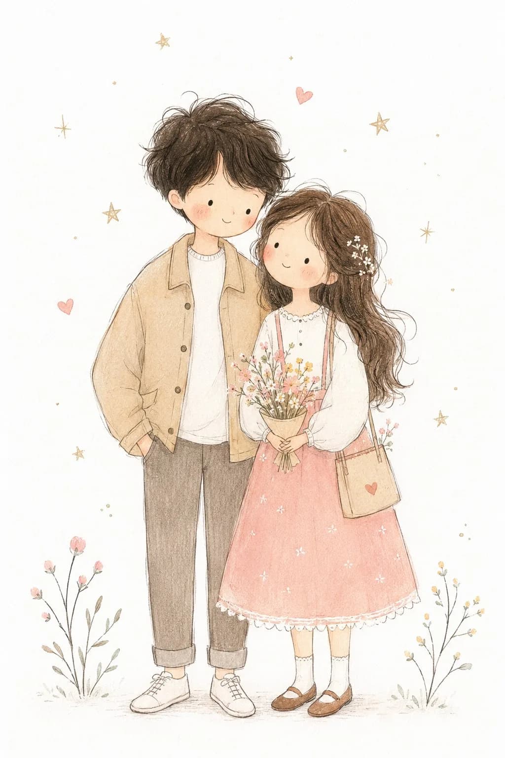 Minimalist Hand-Drawn Children's Illustration AI photo prompt example on PhotoReady