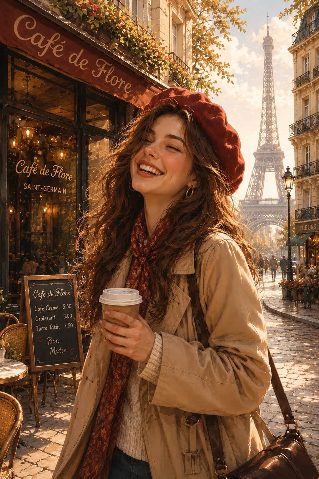 Paris Street Storybook Illustration AI photo prompt example on PhotoReady