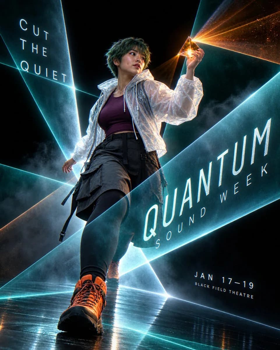 Volume Laser Black Field Poster AI photo style example on PhotoReady