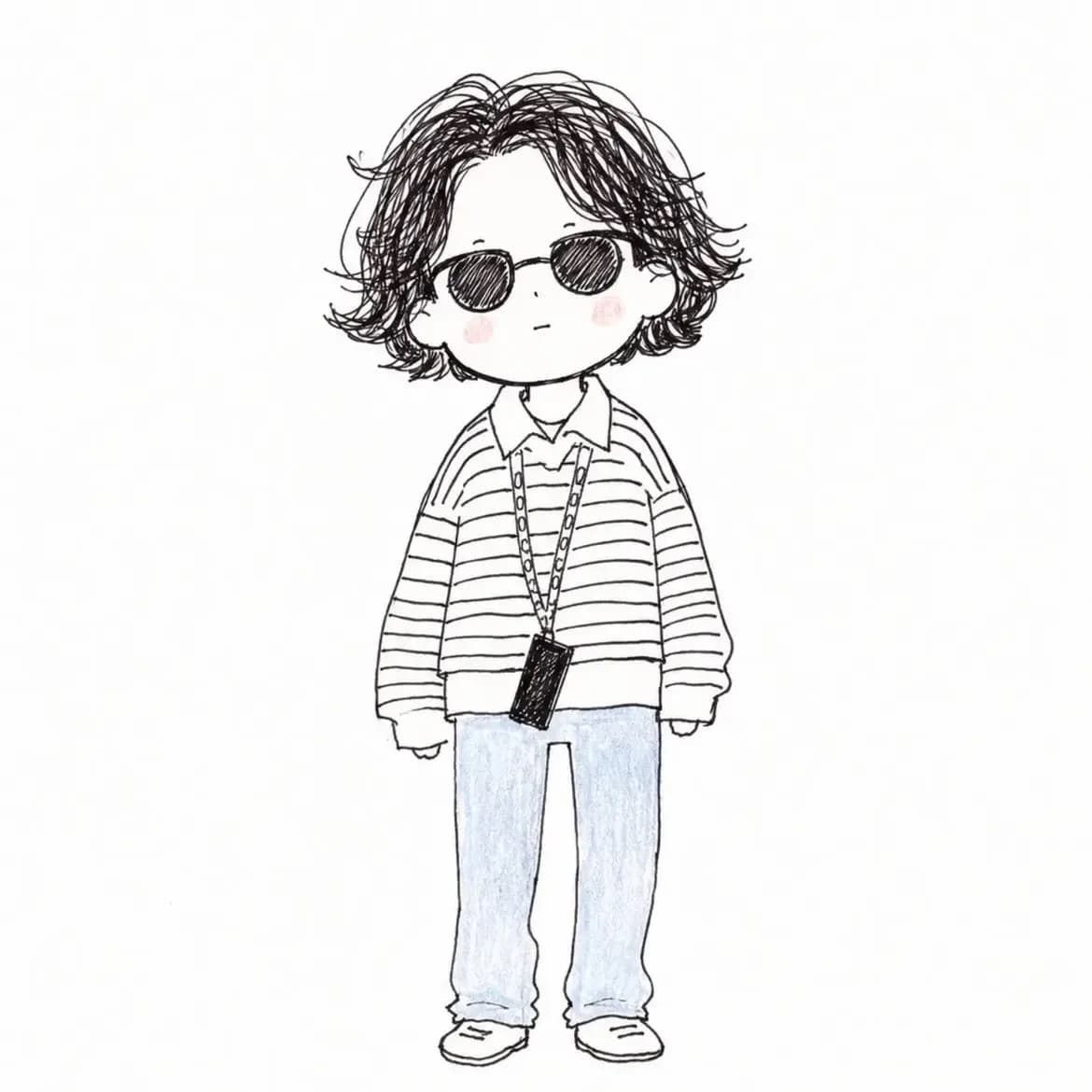 Hand-Drawn Doodle Fashion Character Illustration AI photo style example on PhotoReady