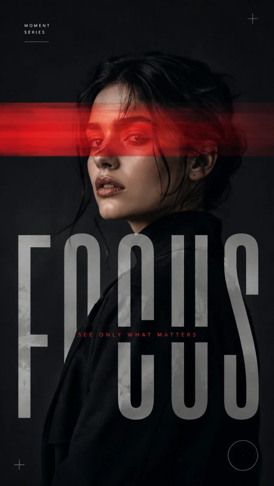 Experimental Editorial Portrait Poster Design AI photo style example on PhotoReady
