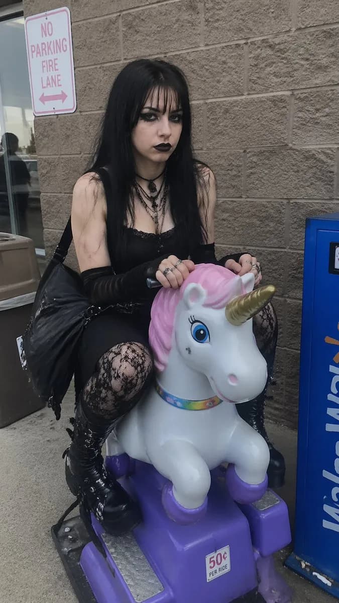 Candid Moody Goth Aesthetic Portrait Photography AI photo prompt example on PhotoReady